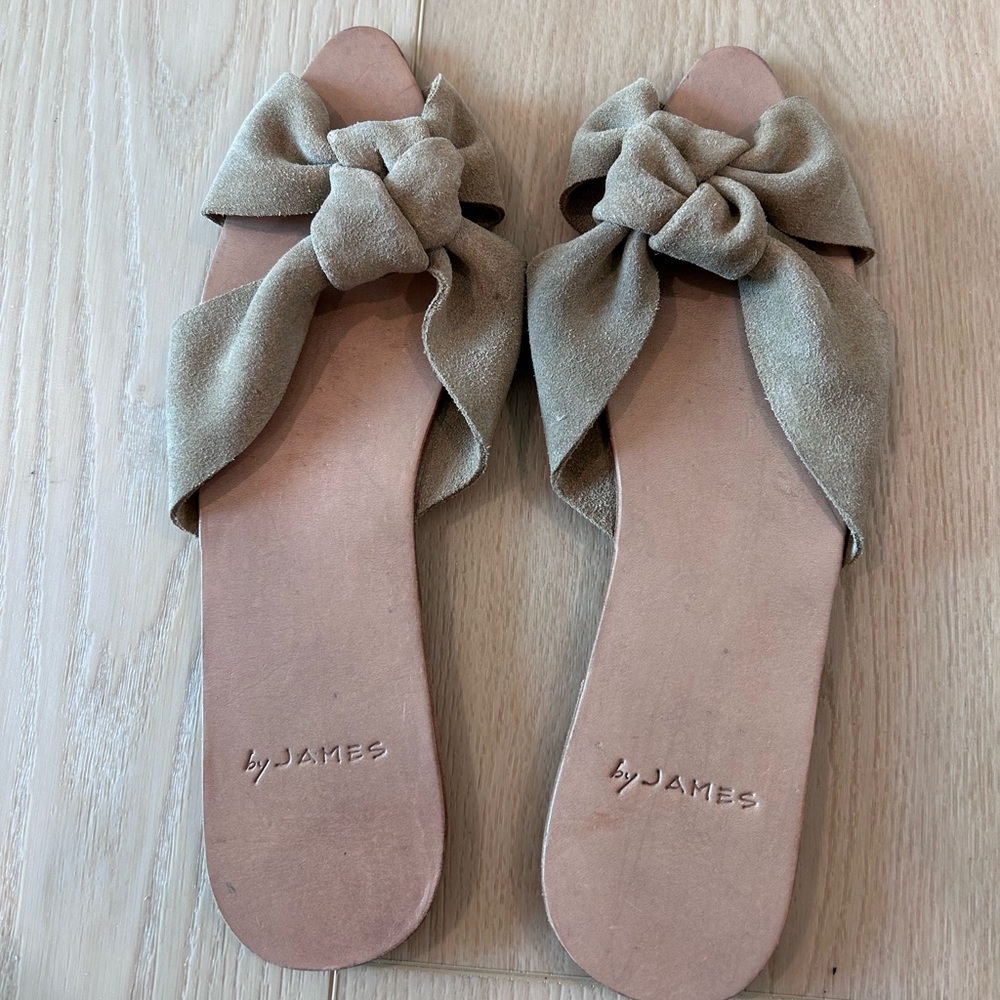 By James suede bow slides